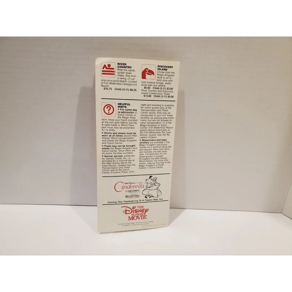 Vintage Walt Disney World 1987 Park Information Flyer Star Spangled Celebration